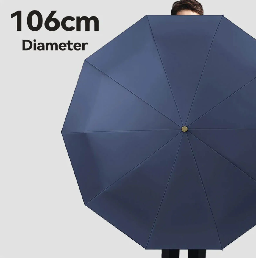 Cedar® Gideon Folding Wooden Curved Handle Umbrella 20 Spokes