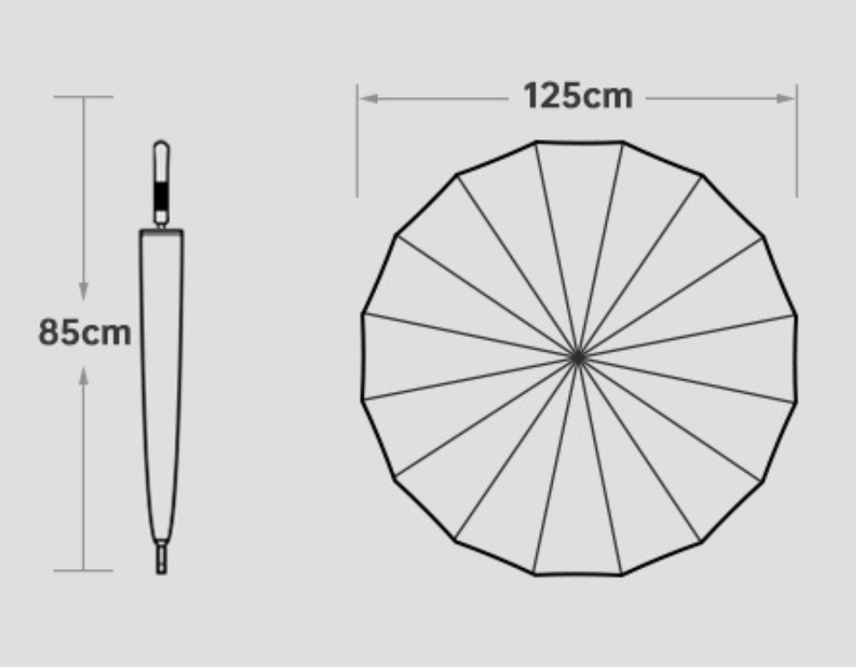 Cedar® Timeless Straight Wood Handle Umbrella 16 Spokes Windproof Large Automatic