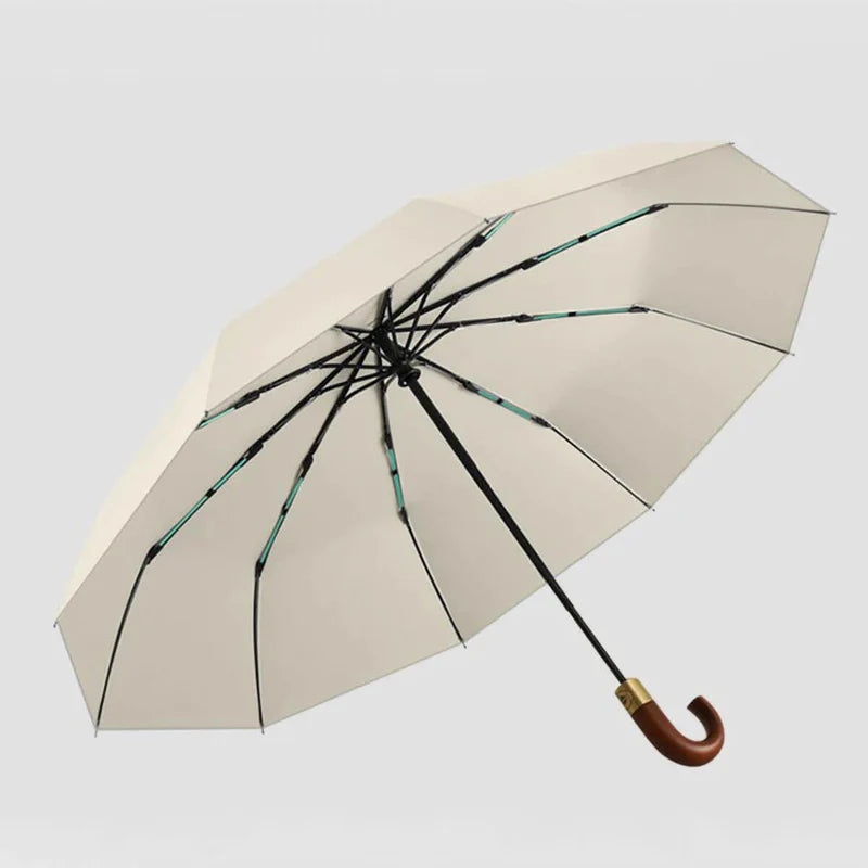 Cedar® Gideon Folding Wooden Curved Handle Umbrella 20 Spokes