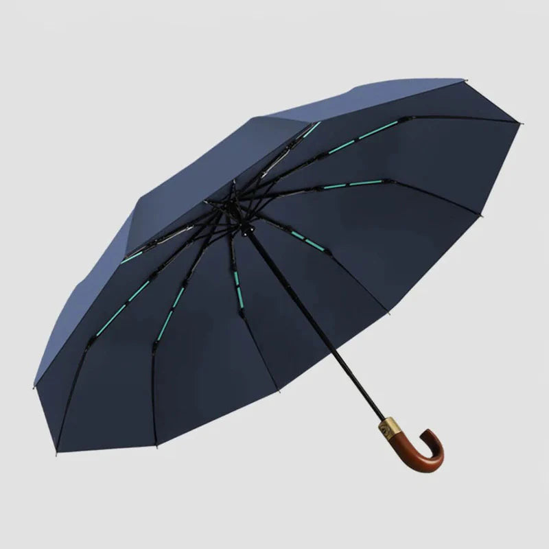 Cedar® Gideon Folding Wooden Curved Handle Umbrella 20 Spokes