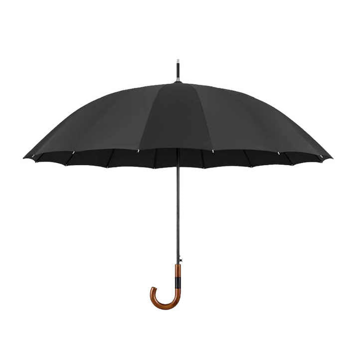 Cedar® Timeless Wood Handle Umbrella Solid Curved 16 Spokes