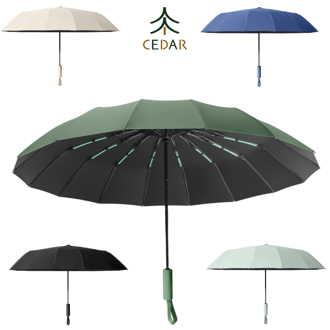 Cedar® Premier foldable Umbrella 32 spokes Extra Strength Automatic UV Protection