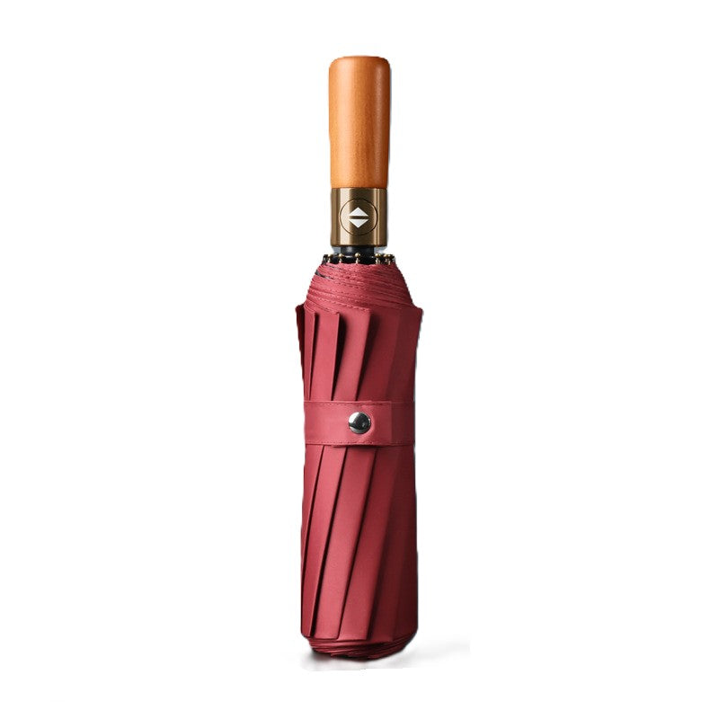 Cedar® Mersey Wood Handle Foldable Umbrella 24 spokes