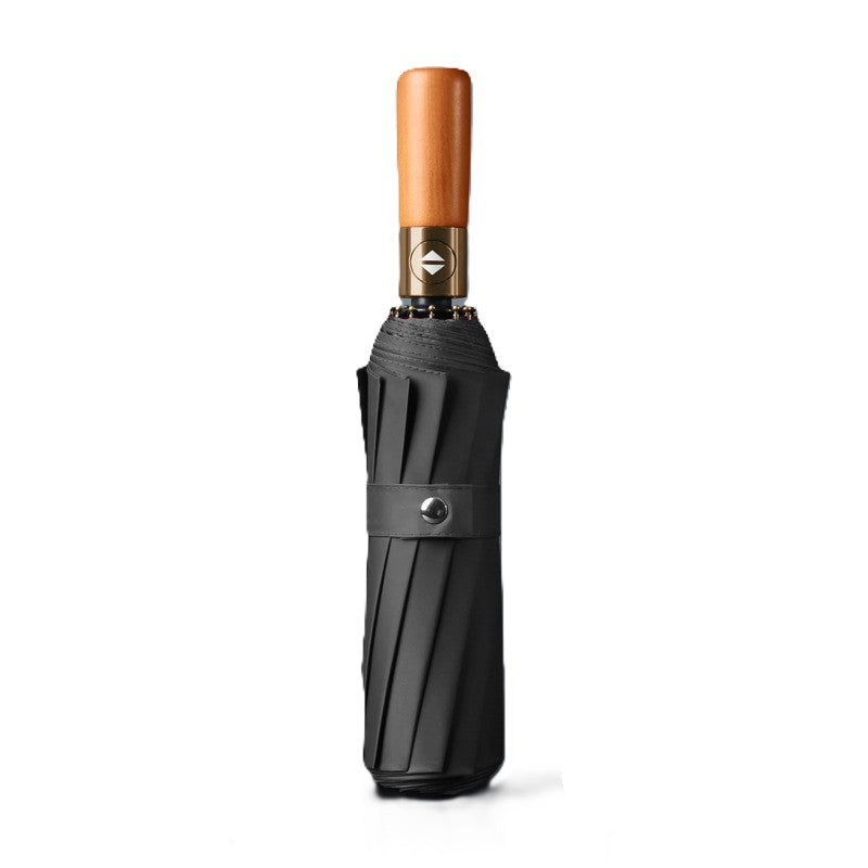 Cedar® Mersey Wood Handle Foldable Umbrella 24 spokes