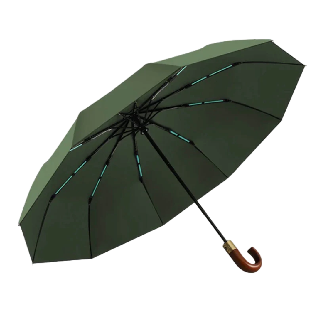 Cedar® Gideon Folding Wooden Curved Handle Umbrella 20 Spokes