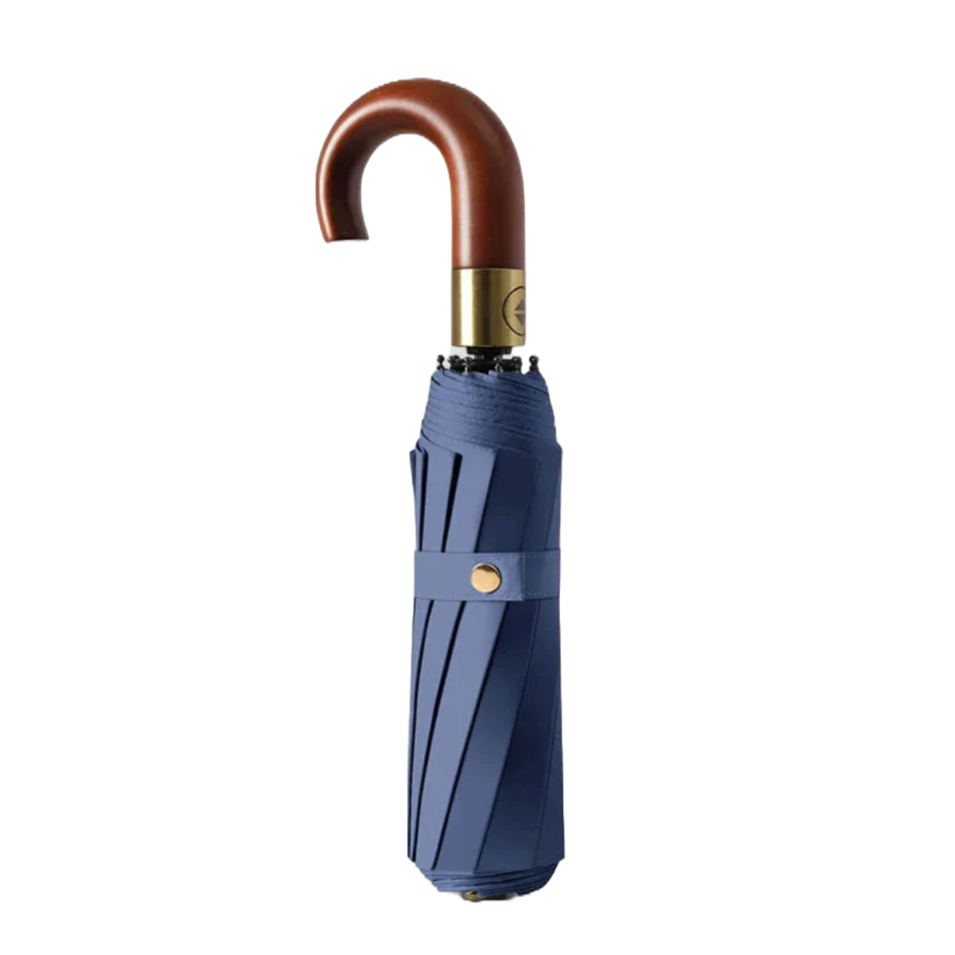 Cedar® Gideon Folding Wooden Curved Handle Umbrella 20 Spokes