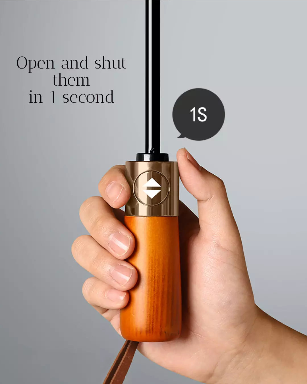 Cedar® Mersey Wood Handle Foldable Umbrella 24 spokes