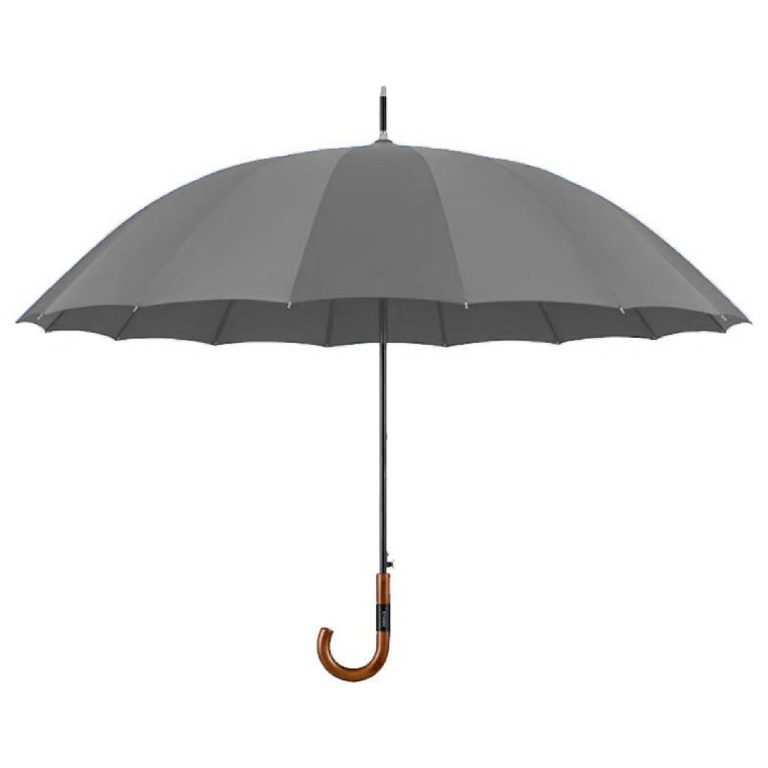 Cedar® Timeless Wood Handle Umbrella Solid Curved 16 Spokes