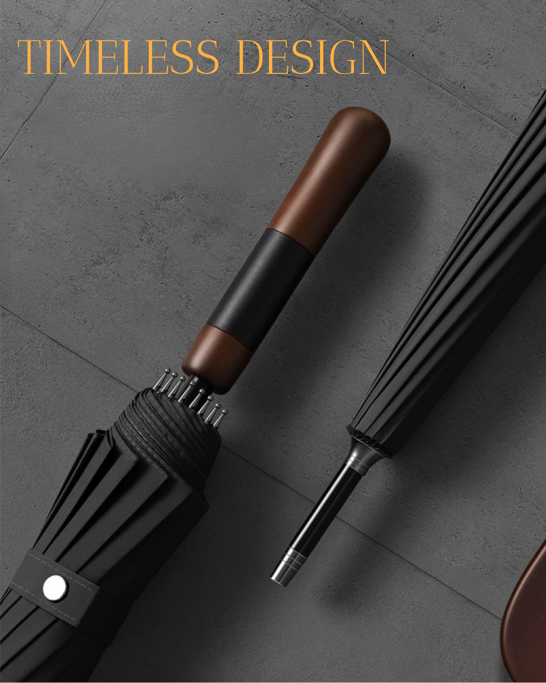 Cedar® Timeless Straight Wood Handle Umbrella 16 Spokes Windproof Large Automatic